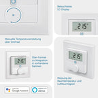 Homematic IP Smart Home Wandthermostat mit Luftfeuchtigkeitssensor, digitales Thermostat Heizkörper/Fußbodenheizung mit App, Temperaturmessung, Energie sparen, 156669A0