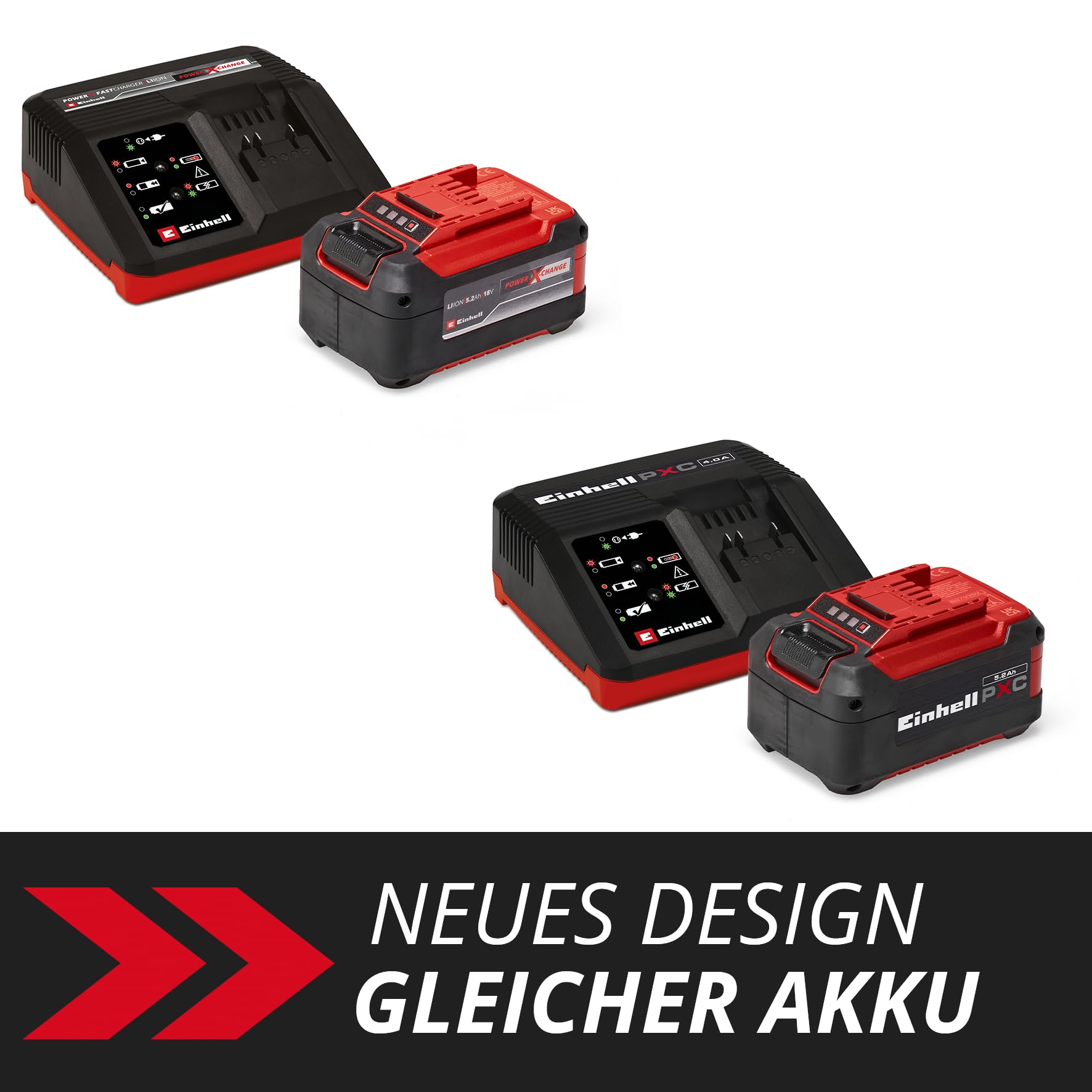 Original Einhell Starter Kit 5,2 Ah Akku und Fastcharger Power X-Change (Li-Ion, 18 V, 80 min Ladezeit, passend für alle Power X-Change Geräte)