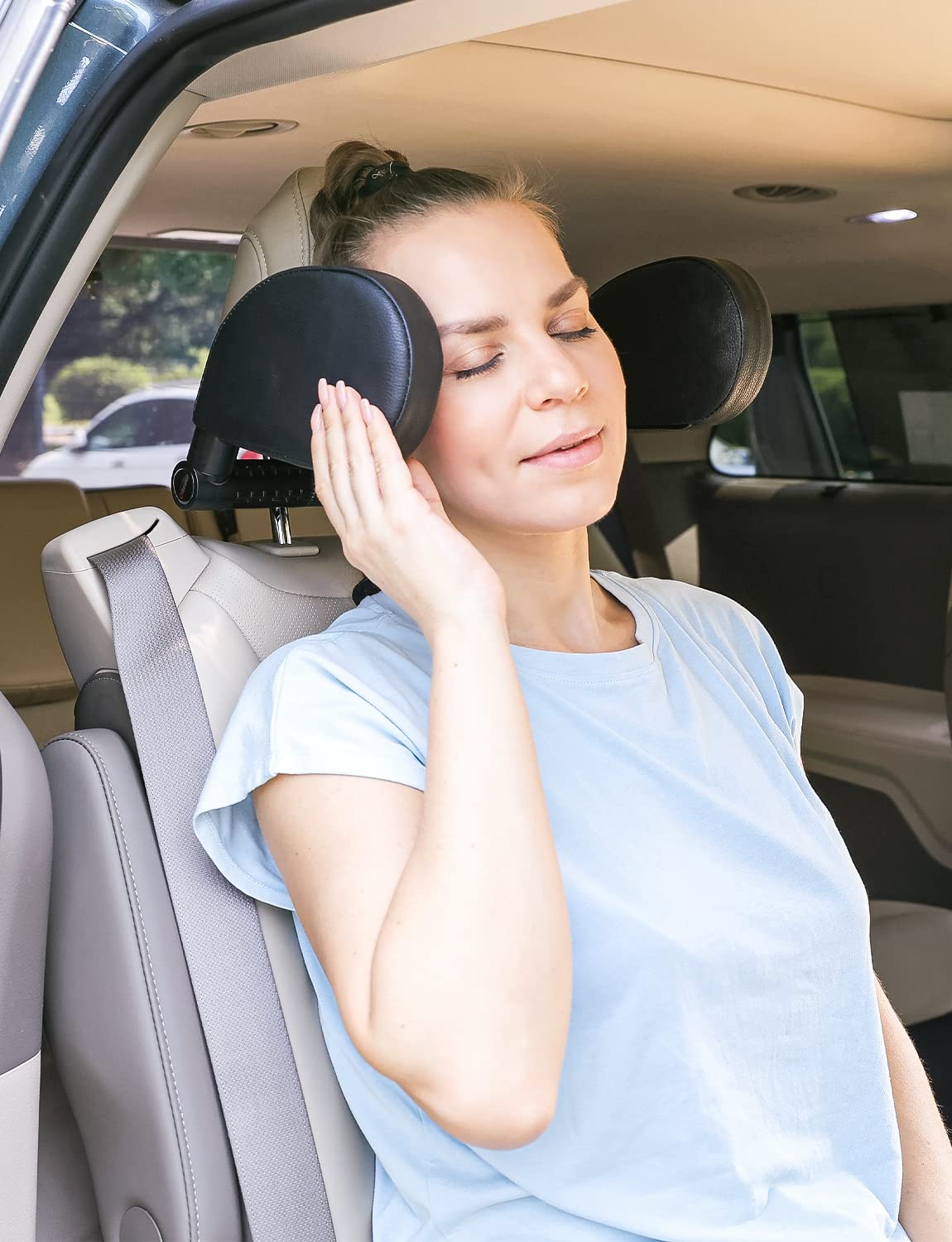 Oasser Kopfstütze Auto Kinder abnehmbare Nackenstütze Auto Autositz seitliches Nackenkissen für Kinder Erwachsene Einstellbar zum Schlafen