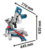 Bosch Professional Kapp- und Gehrungssäge GCM 80 SJ (1.400 Watt, Sägeblatt-Ø: 216mm, inkl. 2x Kreissägeblatt, Innensechskantschlüssel)