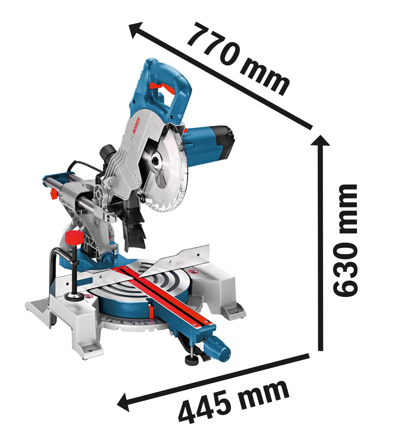 Bosch Professional Kapp- und Gehrungssäge GCM 80 SJ (1.400 Watt, Sägeblatt-Ø: 216mm, inkl. 2x Kreissägeblatt, Innensechskantschlüssel)