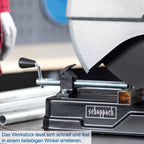 Scheppach Trennschneider MT150 Metallsäge Metall Kappsäge mit Softstart Gehrungssäge | Schnitthöhe max. 115mm | 2600W Leistung | 4200 min-1 | Trennscheibe Ø 355 x 25,4 mm | Neigungswinkel 0-45°
