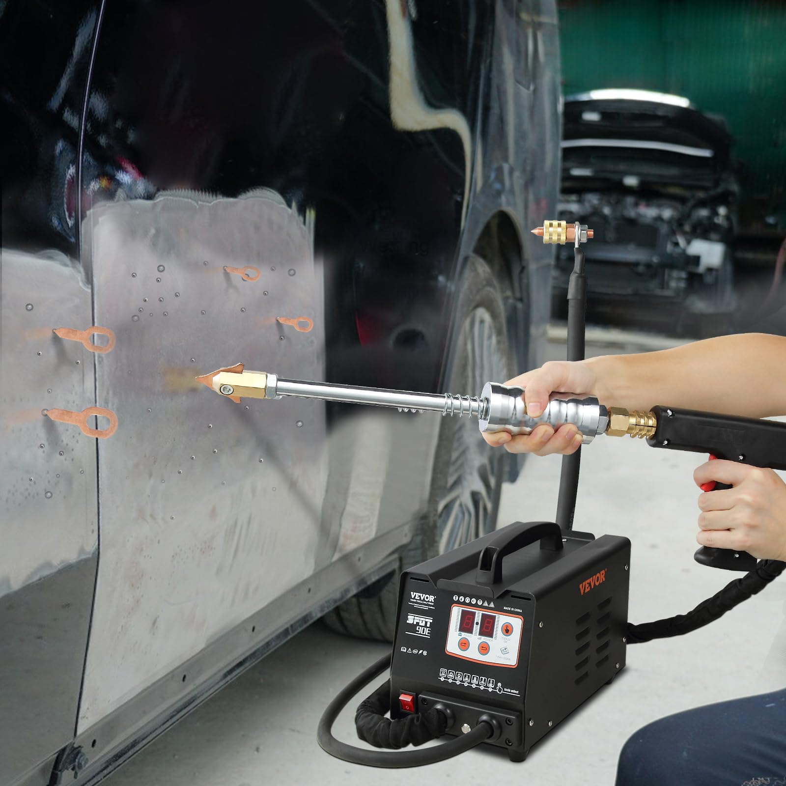 VEVOR 220V Karosserie Ausbeulspotter 3 KW Automatisches Induktionsschweißen Ausbeulspotter Werkzeug 3500A Dent Puller Punktschweißgerät
