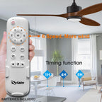 Ovlaim 132cm Walnuss Holz Deckenventilatoren mit Beleuchtung Fernbedienung, 3-Blatt-Propeller Smart Deckenventilator für Indoor Outdoor, hoher Luftstrom leiser DC-Motor