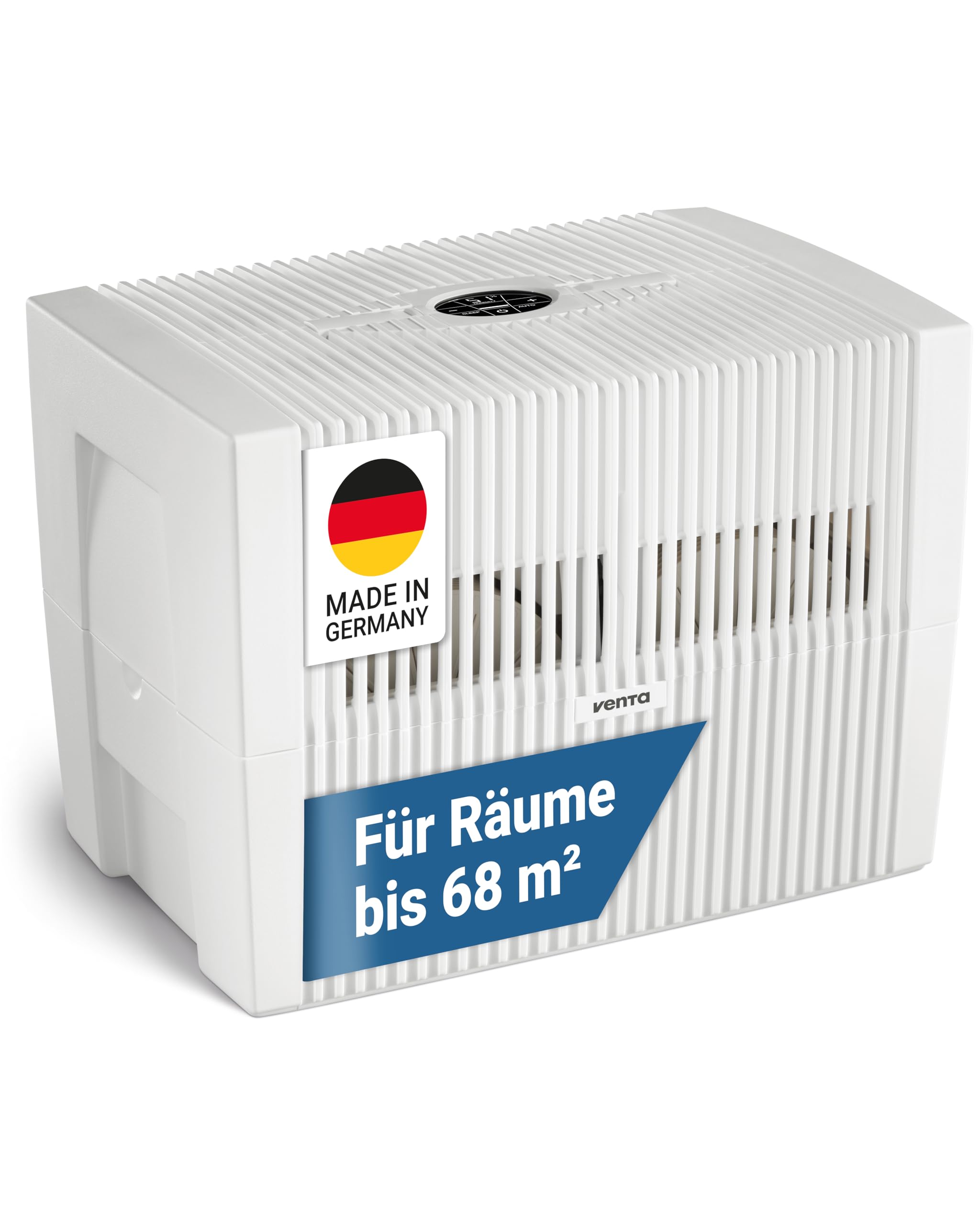 Venta Luftbefeuchter LW45 Comfort Plus, sehr leise 24 dB(A), energieeffizient 3 Watt, hygienische Kaltverdunstung ohne Filter, großer 10 l-Tank, bis 60 m², Automatik-, Sleep-Modus, mit Duftfunktion