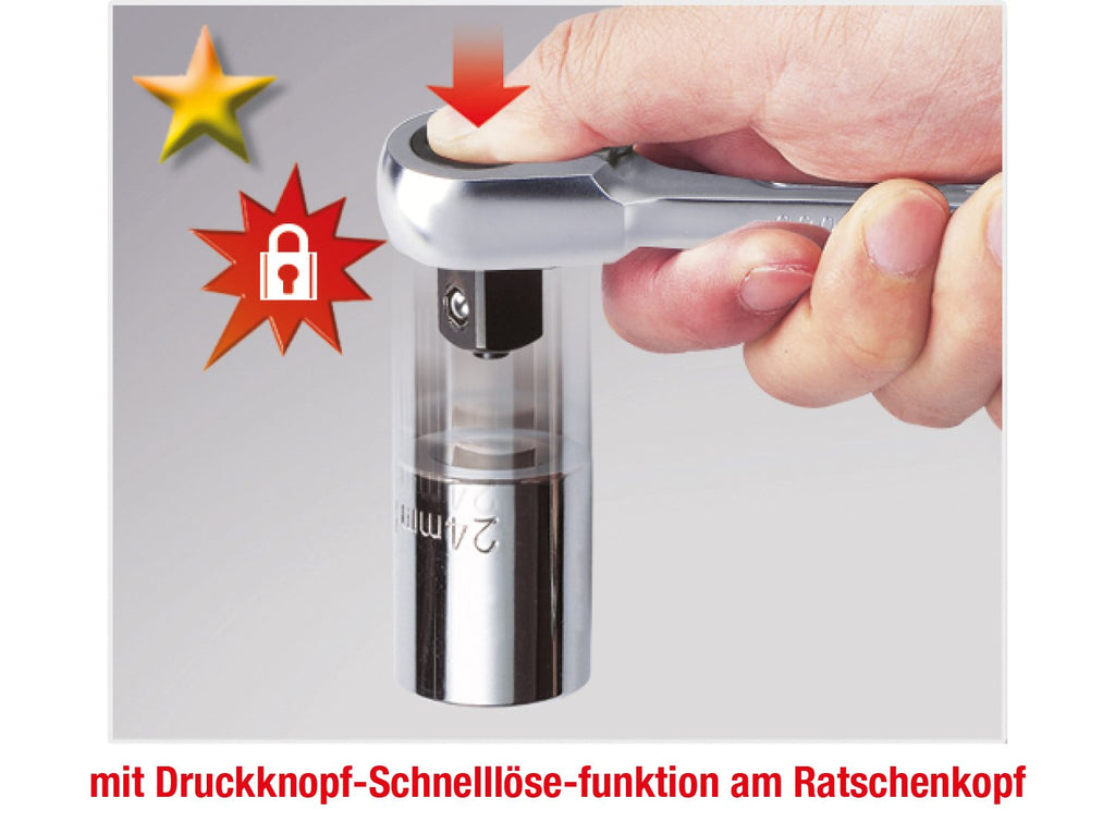 KS Tools 920.1290 1/2" SlimPOWER Umschaltknarre,72 Zahn