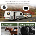 MHCABSR WiFi Wireless Magnetic Hitch Kamera Backup mit 4.3 Zoll LCD Monitor Display Rückansicht für Schwanenhals Pferd Anhänger Boot RV Camper Auto