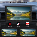 Haudio 1Din Autoradio, mit 10.1 Zoll drehbar Bildschirm,Kompatibel mit Wireless Apple CarPlay und Android Auto,Car Play IPS Touch Screen,1080P-Rückfahrkamera,Bluetooth 5.0,GPS-Navigation,FM