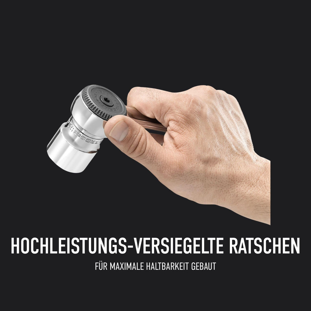 FACOM Kompletter Werkzeugkoffer mit 55 Steckschlüsseln, 2 Ratschen und 4 Hochleistungs-Verlängerungen, geliefert in der thermogeformten RS.161-2-Ablage