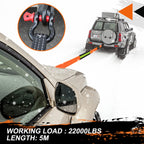 MAIKEHIGH Abschleppseil 5M x 5cm, 10 Tonnen (22,000 Lbs) Polyester Tow Rope Kit Für Off-Road Recovery Mit 2 Verstärkten Haken und 2 Handschuhen