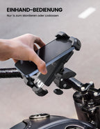 Lamicall Handyhalterung Motorrad, Handyhalter Fahrrad - 2026 Universal 360° Lenker Halter für iPhone 17 16 15 14 Pro Max Plus, Air, SE, 13 12 Pro Max Mini, 11 Pro Max, Xs, XR, Samsung S24, Smartphone