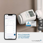 Homematic IP Smart Home Heizkörperthermostat, digitaler Thermostat Heizung, Heizungsthermostat, Steuerung per App, Alexa & Google Assistant, einfache Installation, Energie sparen, 140280A0