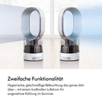 Dyson AM10 Luftbefeuchter und Ventilator, Ultrafeine Kaltluft-Befeuchtung, Automatische Feuchtigkeitskontrolle, Weiß/Silber