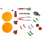 Theo Klein 9445 Weber Grill Genesis aus Holz inklusive Einsätze für Steak, Pizza oder Gemüse Mit Food-Attrappen und Grillbesteck Spielzeug für Kinder ab 3 Jahren