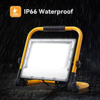 OUSIDE 200W LED Baustrahler mit Stativ und 4 Meter 3G 0,75 mm² VDE-Gummikabel, IP66 Wasserdichter Arbeitsscheinwerfer für Werkstatt,Wartung oder Baustelle, 6500K Kaltes Weißes Licht,20000 Lumen