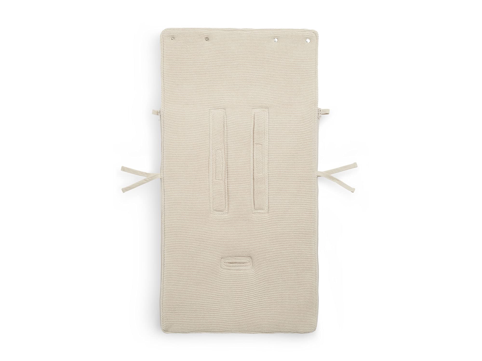 Jollein Fußsack Basic Knit Nougat - Für Babyschale Kinderautositz Gruppe 0+ und Kinderwagen - Für 3-Punkt- und 5-Punkt-Gurt - Strickmuster und Fleece Futter - Beige