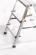 Drabest Aluminium Trittleiter Leiter beidseitig begehbar, 2x3 Stufen, 125kg