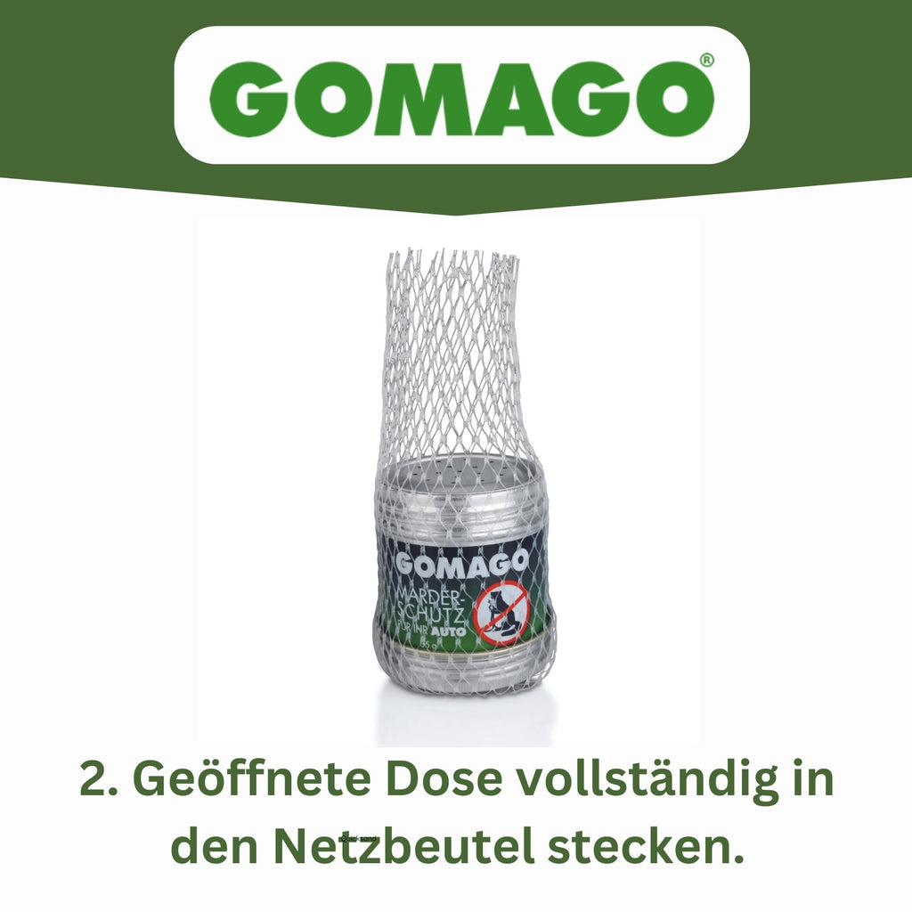 GOMAGO Marderschutz für Ihr Auto 2er Set | Zuverlässige und einfache Mardervergrämung durch Duftstoff | Alternative zu Marderschreck, Marderspray, Ultraschall u.ä. | Einfache Anwendung [2 x 35g]