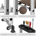 TecTake Gerüst, Leiter 4 in 1, Mobile Mehrzweckleiter, Arbeitsbühne, Baugerüst, Alu Gerüst, Rollgerüst mit Arbeitsplattform, Haushaltsleiter, belastbar bis max. 150 Kg - Silber