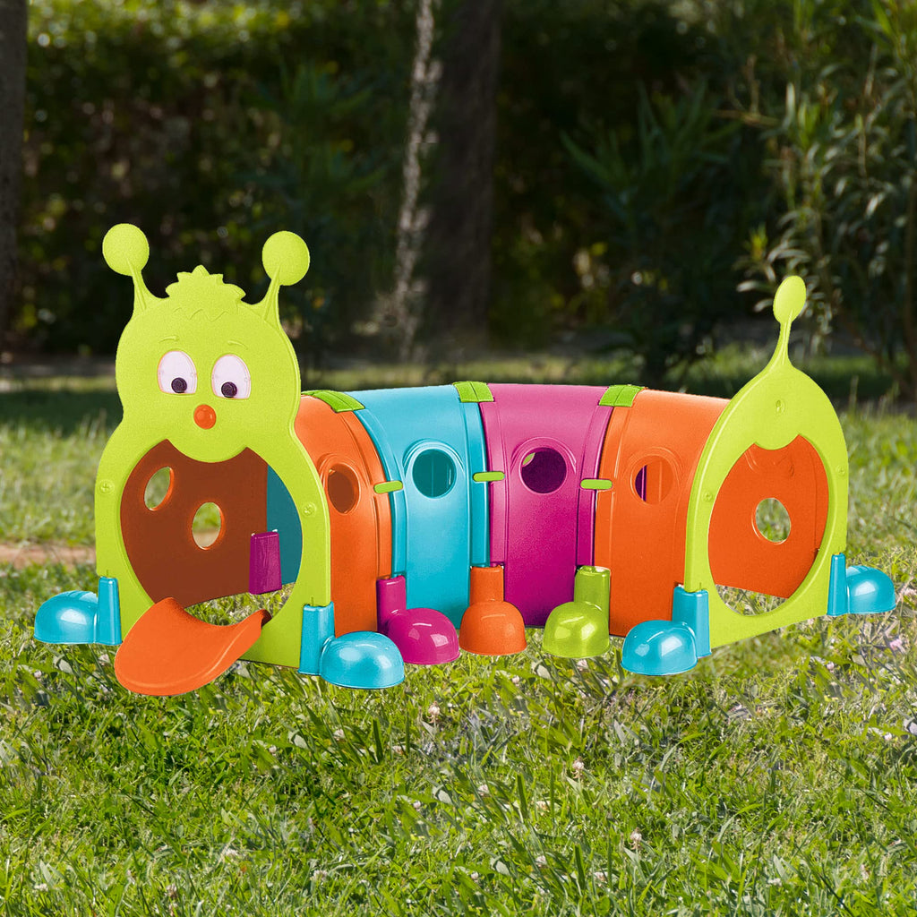 FEBER - Febergus, Kinder-Sporttunnel, Indoor und Garten, mit 4 erweiterbaren bunten Modulen, Outdoor-Spielzeug für Jungen und Mädchen +3 Jahre, Famosa (FEU12000)