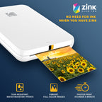 KODAK Step Slim Sofort-Smartphone-Fotodrucker - Tragbarer schlanker Farb-Mobilfotodrucker - Zink 2x3” Klebefotos - Drucken von iOS- & Android-Geräten via Bluetooth mit der Fun-App - Weiß
