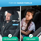 FLIPLINE Kopfstütze Auto Kinder Weiße Nähte Bequemes Reisefeeling für Kinder & Erwachsene - Installation in 2 Minuten ohne Schraubenzieher - Nackenstütze Nackenkissen Autokissen Auto Nackenkissen