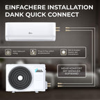 Kältebringer Split Klimaanlage Quick Connect - 12000 BTU (3,5 kW) - Klimagerät mit Heizfunktion, WiFi & App, bis 55qm, sehr leise - 5m Kupferleitung, Kältemittel R32, Montagematerial, Wandhalterung