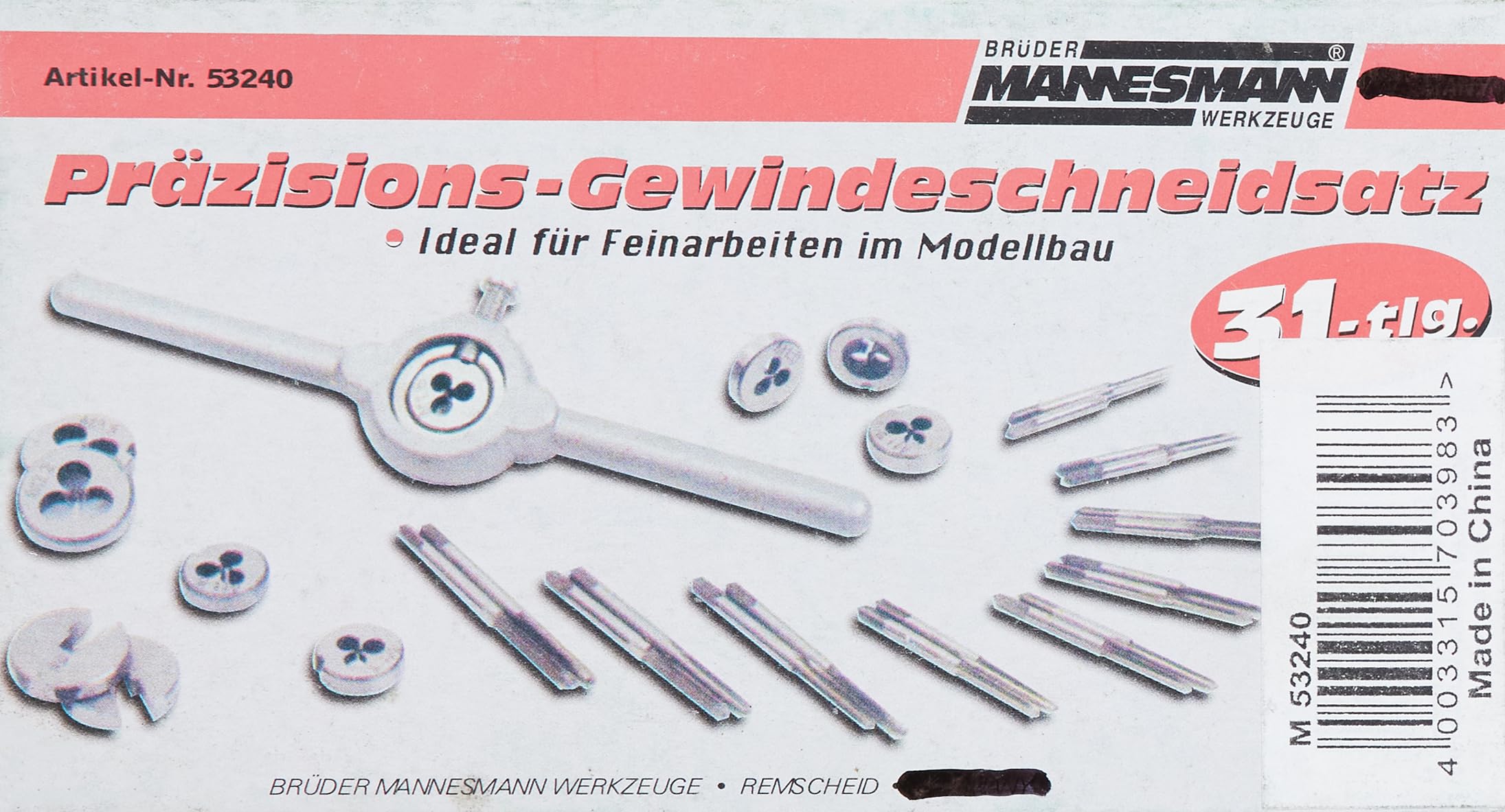 Brüder Mannesmann Gewindeschneidsatz HSS (Modellbau) | M53240