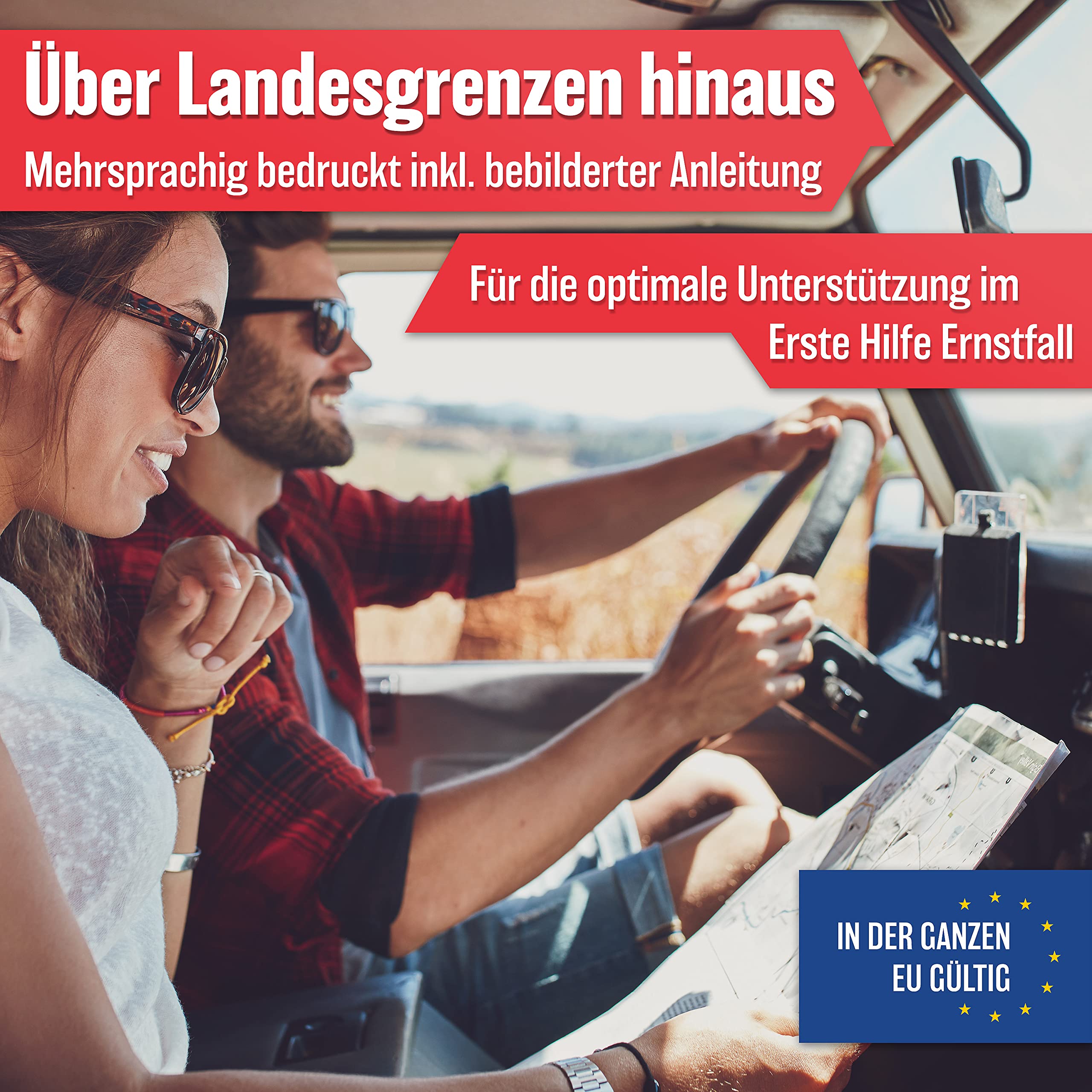 HELDENWERK KFZ Verbandstasche nach aktueller Norm 2026 - Europaweit Nutzbar - Erste Hilfe Set Auto Verbandskasten DIN 13164:2022 (StVO konform)