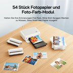 WOLFANG Fotodrucker, Sofortbilddrucker mit 54 Blatt (4 x 6 Zoll), unterstützt WLAN-Verbindung, kreative Fotobearbeitungs-Apps, für iOS/Android-Smartphone