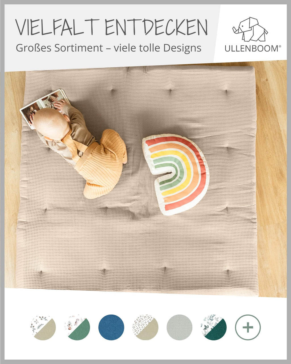 ULLENBOOM Einschlagdecke Babyschale, 100% OEKO-TEX Materialien, Sand (Made in EU) - Babydecke für Kindersitz oder Kinderwagen, kuschelige Decke für Babys, Ideal für Herbst und Winter