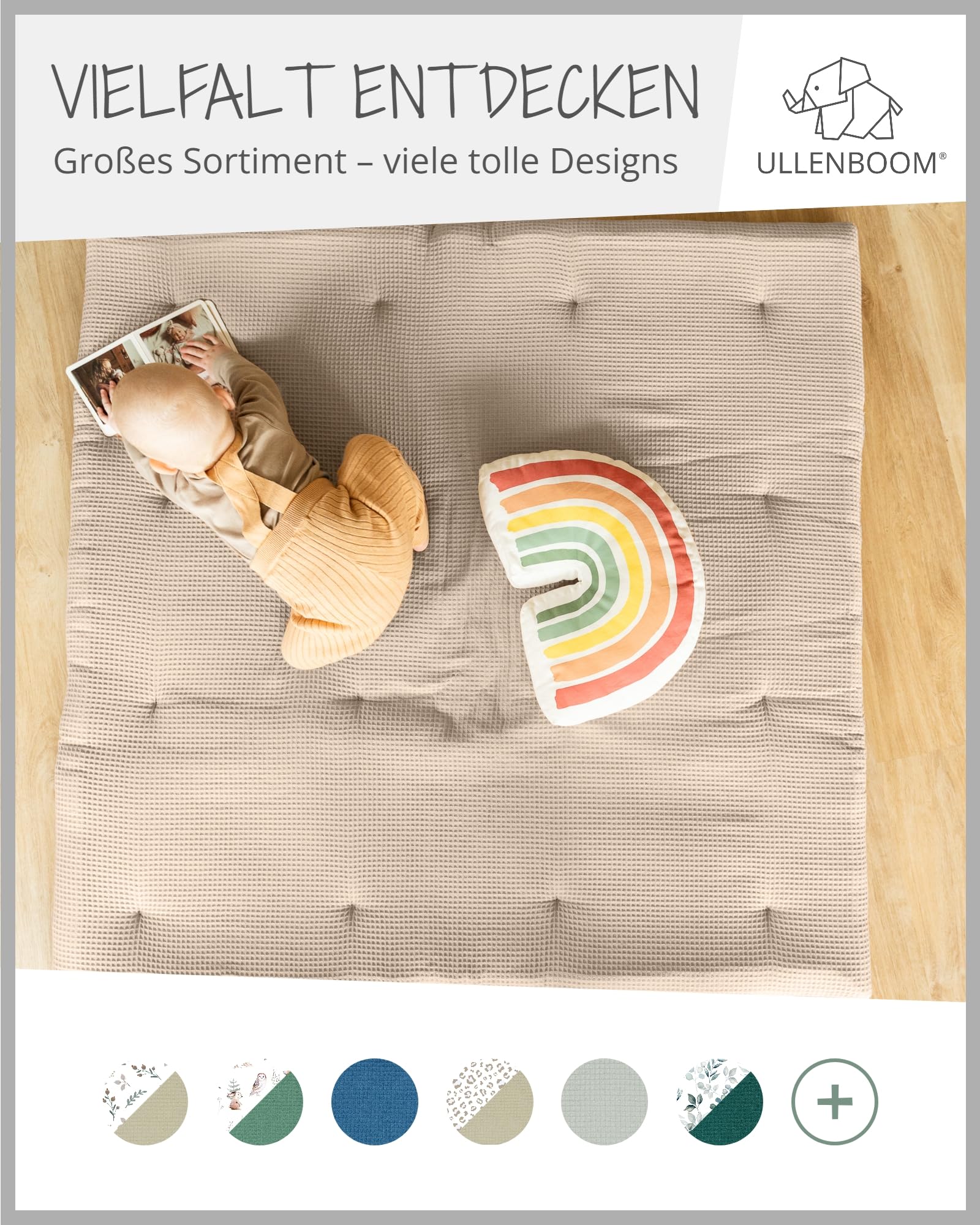 ULLENBOOM Einschlagdecke Babyschale, 100% OEKO-TEX Materialien, Sand (Made in EU) - Babydecke für Kindersitz oder Kinderwagen, kuschelige Decke für Babys, Ideal für Herbst und Winter