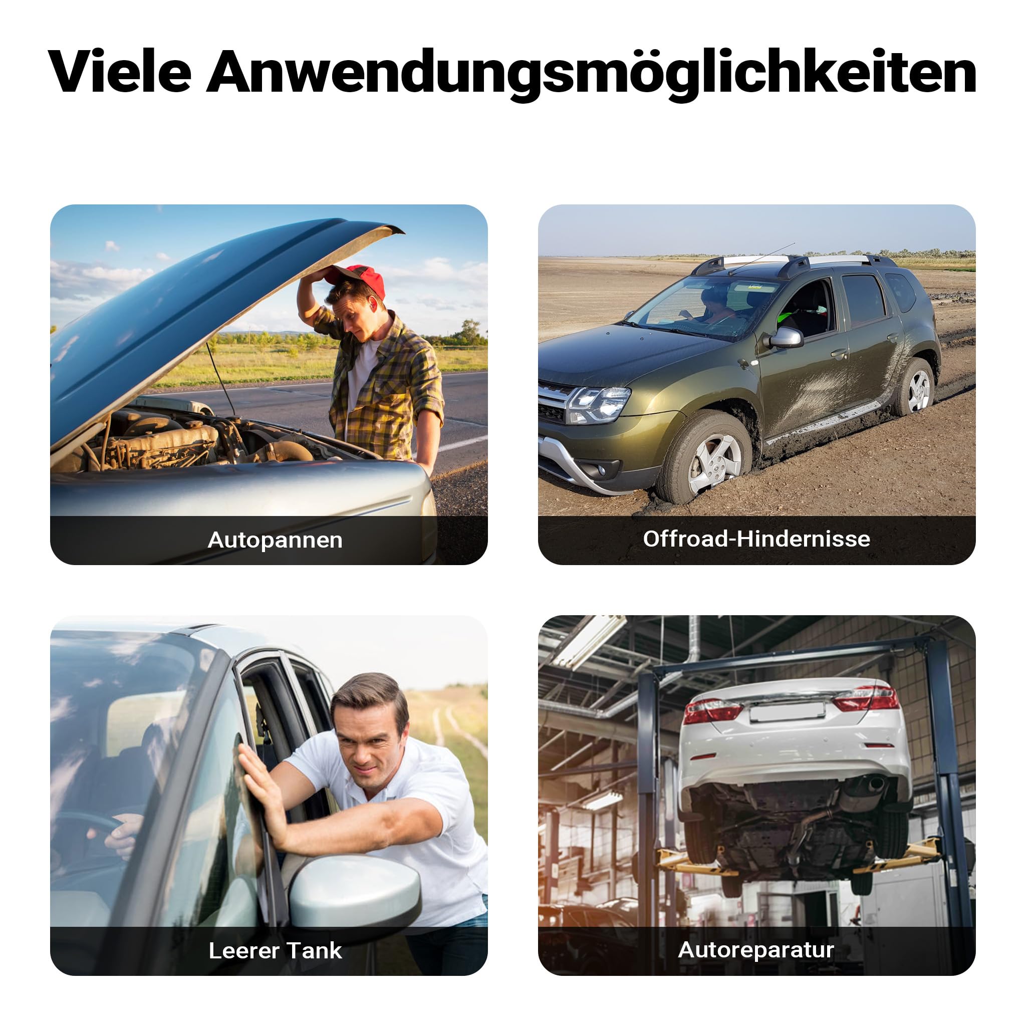 Wiltec Abschleppstange 3 teilig 2 m bis 3 t, Abschlepphilfe Schleppstange aus Stahl mit Warnfarbe, Fähnchen, Dämpfer und Tasche