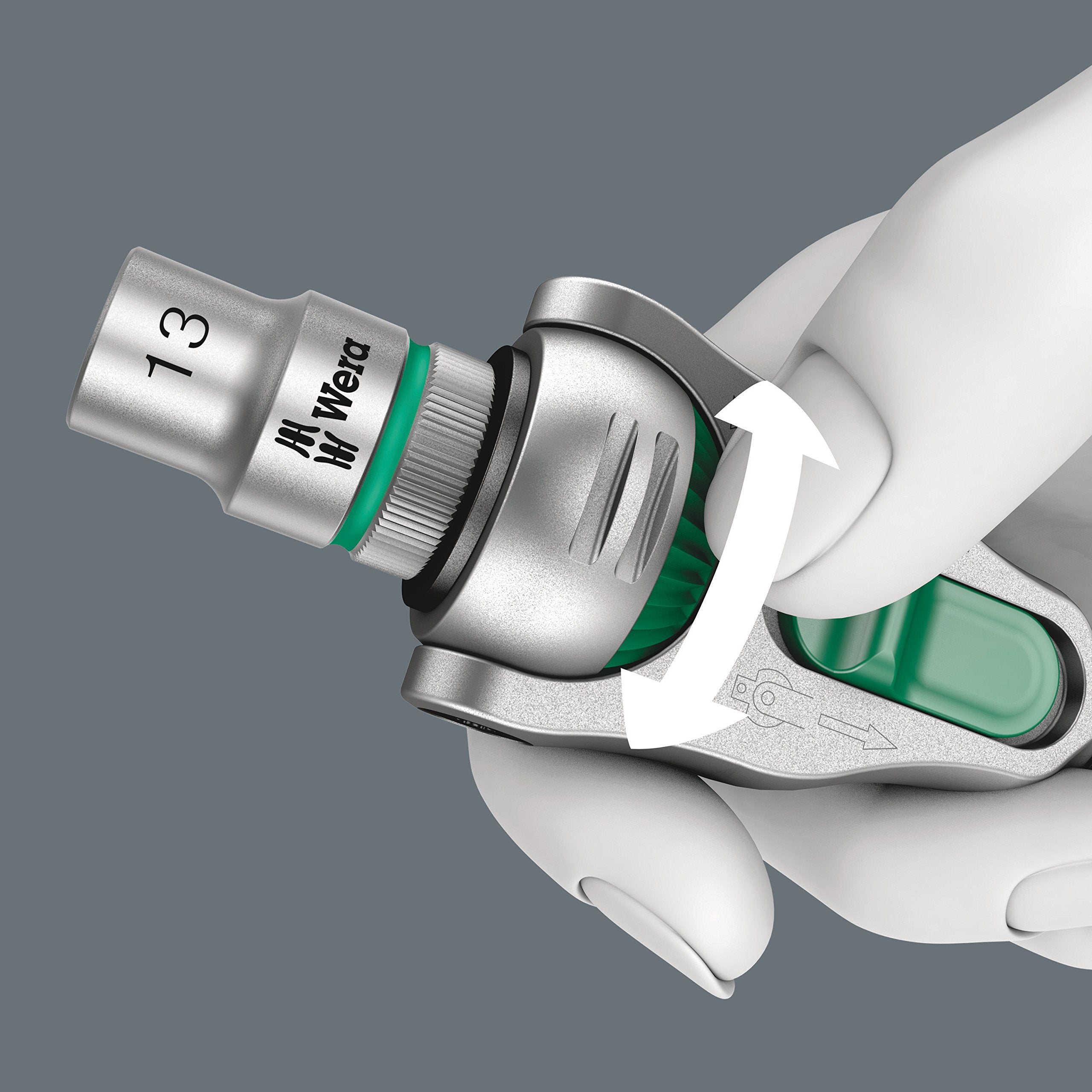 Wera Zyklop Speed-Knarrensatz 8100 SA 6, 1/4 Zoll-Antrieb, metrisch, Silber, 28-teilig, 05004016001