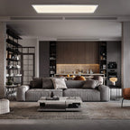B.K.Licht - Deckenlampe mit Fernbedienung, dimmbar, ultraflach, LED Panel, LED Deckenleuchte, LED Lampe, Wohnzimmerlampe, Schlafzimmerlampe, Küchenlampe, 100x25x6,3 cm, Weiß