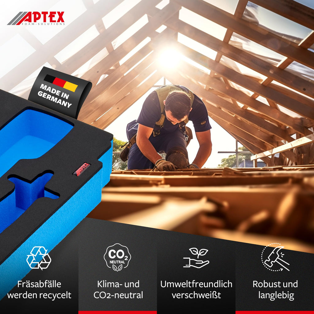 APTEX Schaumeinlage passend für Makita Akku-Winkelschleifer DGA 411-414, 461-464, 511-514 MakPac Gr. 2-3