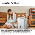 COMFEE' Luftentfeuchter Easy Dry 20L/Tag, 4 Modi, Luftbefeuchter angeschlossen, 3 l Tank, Wäschetrockner, Swing-Funktion, für Räume von 40㎡/100 m³, Weiß