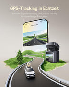 Baseus VD1 Pro Dashcam Auto Vorne Hinten 4K+1080P, Solar-Dashcam mit 14-Tägiger Batterie-Standby-Parkmodus, Dash Camera Auto mit Akku, STARVIS Nachtsicht, 5GHz WLAN, GPS, 32GB Karte