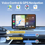 Carplay Android Auto Display 7 Zoll Touchscreen Car Play Bildschirm mit Rückfahrkamera Carplay-Autoradios mit siri/Googlee Assistant,GPS Navigation,Bluetooth,Mirror Link