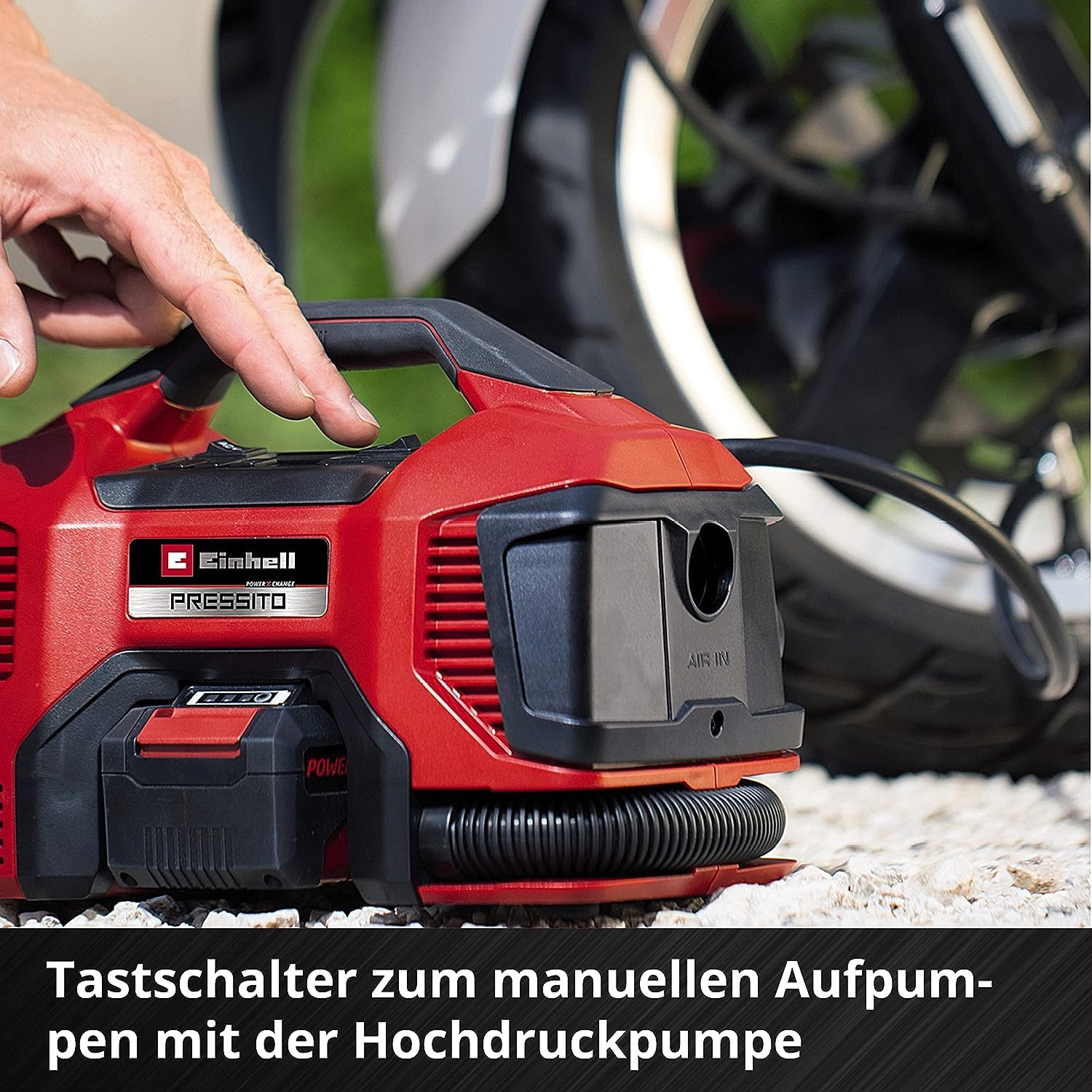 Einhell Akku-Kompressor PRESSITO 18/21 Power X-Change (18 V, max. 10.5 bar, 21 l/min Ansaugleistung, Motordrehzahl 18000 min^-1, ölfrei, ohne Akku)