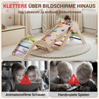 COSYLAND 8-in-1 Montessori Klettergerüst Indoor ab 1 Jahr – Kletterdreieck mit Rutsche, Kletterbogen & Kletterturm, Klassischer Regenbogen – Indoor Klettergerüst für Kinder, Baby Klettern Indoor