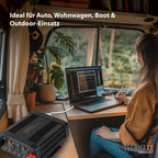 Technaxx KFZ Wechselrichter 12V auf 230V Reiner Sinus 3000W/6000W –TÜV-zertifizierter Auto Spannungswandler mit LC-Display, 2X Schuko&USB-A QC 3.0 + USB-C – Inverter für Wohnmobil, Camping, Boot–TE23