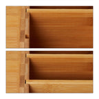 Relaxdays Monitorständer, Bildschirmständer aus Bambus, 14 Fächer, ergonomischer Monitorerhöher, HBT 15x65x28 cm, natur, Braun