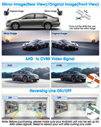 AHD 1080P Rückfahrkamera Auto Rückfahrkamera mit 360°+45° Einstellbares Objektiv Kabel Rückfahrkameras 170° Weitwinkel Universal NTSC Rückkamera Unterstützt 12–24V Frontkamera Auto für Vans LKW