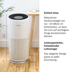 Bosch Air 6000i App-gesteuerter Luftreiniger - Für Räume bis zu 125 m² - Entfernt Schadstoffe - Mit 4-in-1 Luftfilter, Smart Sensor, Automatikmods, Ruhemodus (< 25 dB(A)) - CADR: 600 m³/h