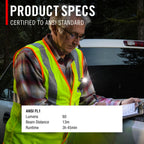Coast HX4 LED-Klemmleuchte, 80 Lumen, zweifarbig (weißer oder roter Lichtstrahl), magnetisch, mit Strahlrotierung, schwarz