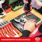FELCO 8 Bypass-Gartenschere für Rechtshänder, ergonomisch für große Hände, 52 mm Stahlklinge, 25 mm Schnittdurchmesser, Stoßdämpfer, geschmiedete Aluminiumgriffe, abgewinkelter Schneidkopf, Swiss Made