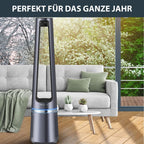 Rowenta rotorloser 2 in1 Luftreinigungsventilator Eclipse QU5030 | Luftreiniger und Ventilator | Feinpartikel | 12 Geschwindigkeiten | Timer | verzögerte Startfunktion | Fernbedienung | Anthrazit