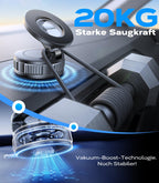 VICSEED Militärische Handyhalterung Auto Magnet für Magsafe Autohalterung [20XN55 Magnets & 20KG Vakuum Saugnapf] 360°Drehbar Magnetische Kfz Handy Halterung Auto für iPhone17 Pro Samsung Alle Handy