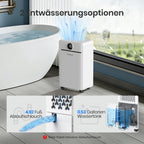CHIVALZ Luftentfeuchter Elektrisch, Auto Raumentfeuchter Elektrisch 30m²/120m³, Raumentfeuchter mit 3 Betriebsmodi, 24H Timer, Automatische Abtauung, Energieeinsparung - Geeignet für Keller, 1 Pack